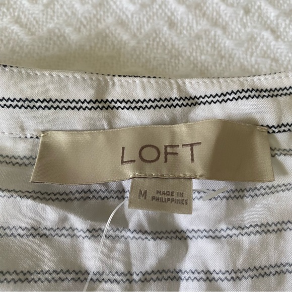 Loft Ruffle Striped Tank Blouse - Picture 2 of 4